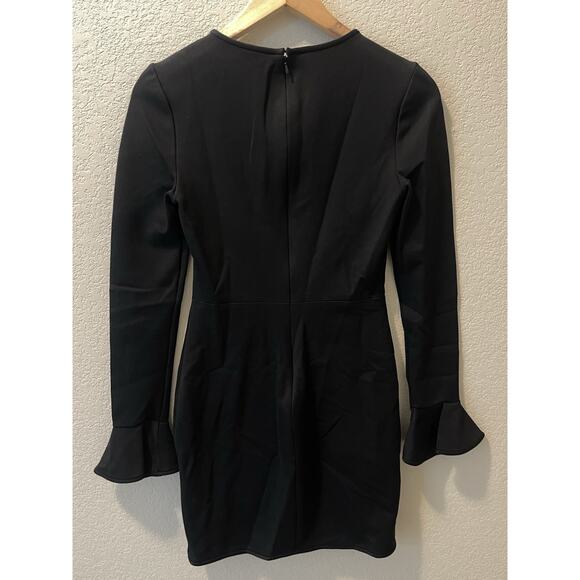BLACK HALO NWT Hampton Mini Dress Black Size 2 Bell sleeve $415 - Picture 7 of 11